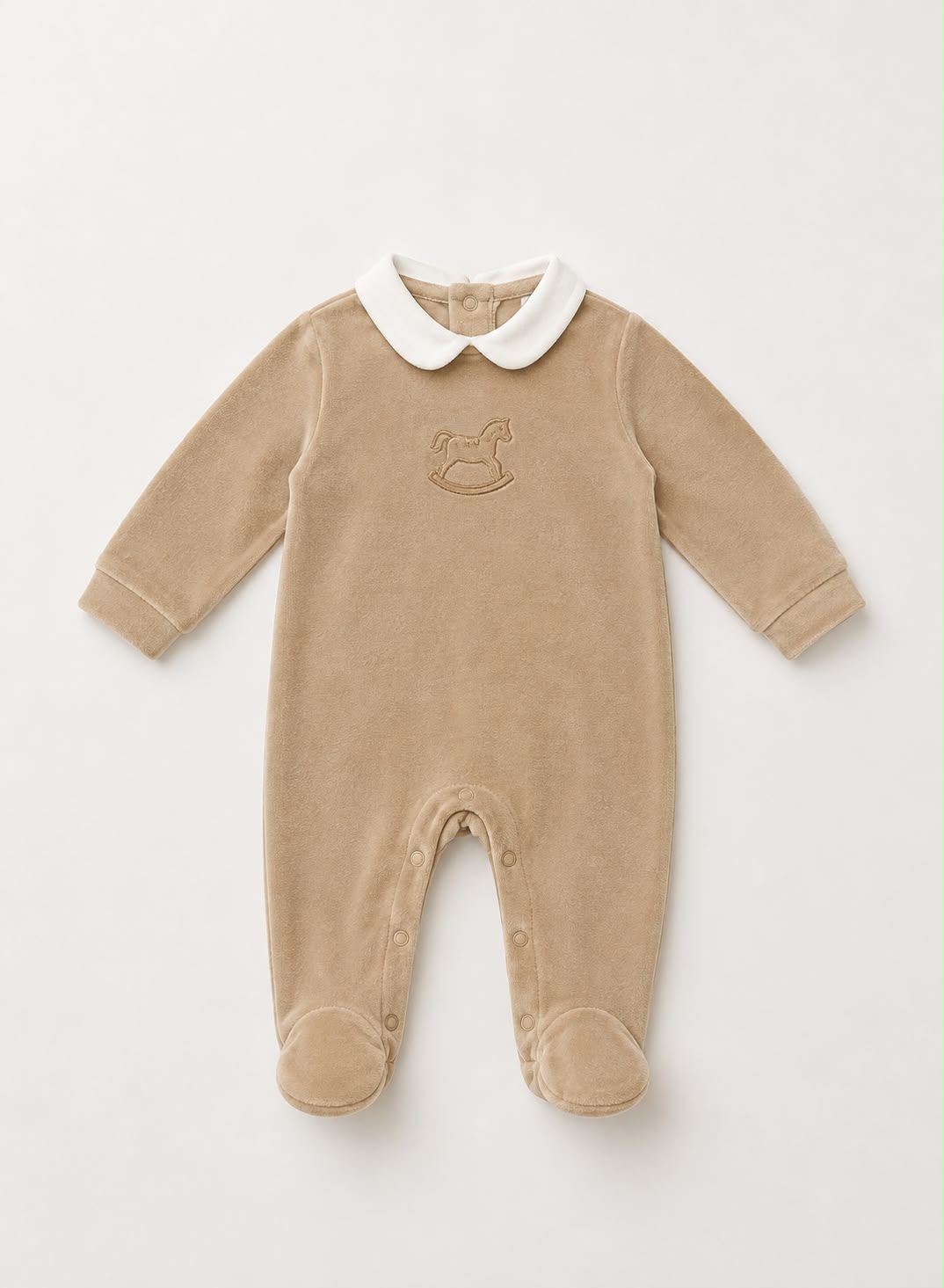 TUTINA NEONATO IN CINIGLIA CON RICAMO CAVALLUCCIO BABY VIP