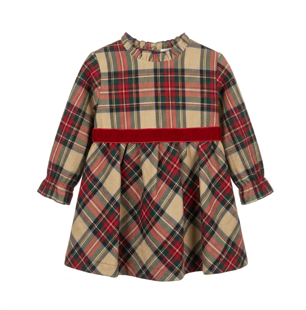 VESTITINO IN FLANELLA SCOZZESE BABY VIP