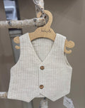 GILET IN LINO RIGATO BABY VIP