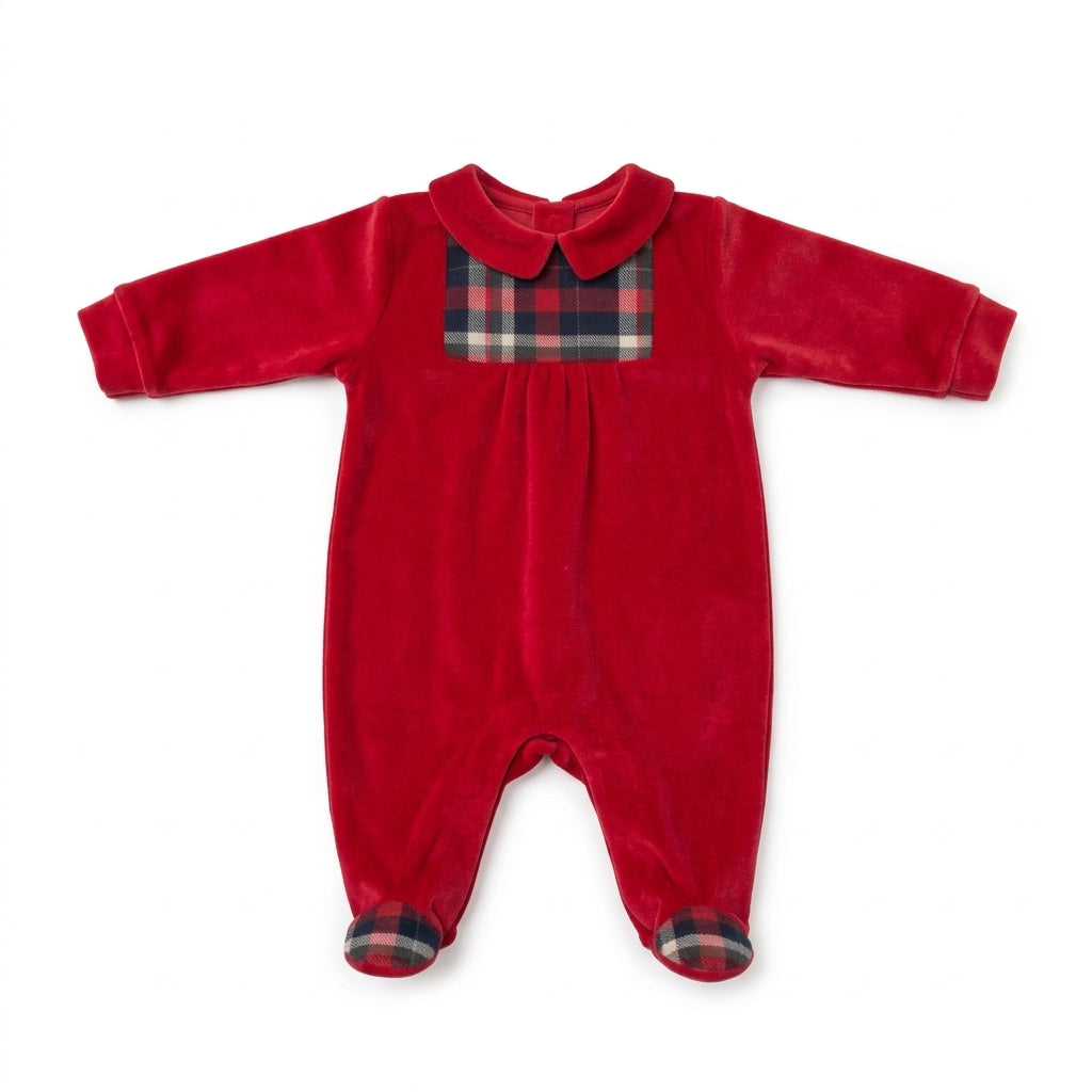 TUTINA NEONATO CON INSERTO SCOZZESE BABY VIP