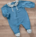 TUTINA IN VELLUTO CON COLLETTO FLOREALE BABY VIP