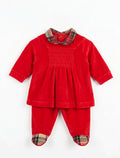 COMPLETO 2 PEZZI IN CINIGLIA CON INSERTI SCOZZESE BABY VIP