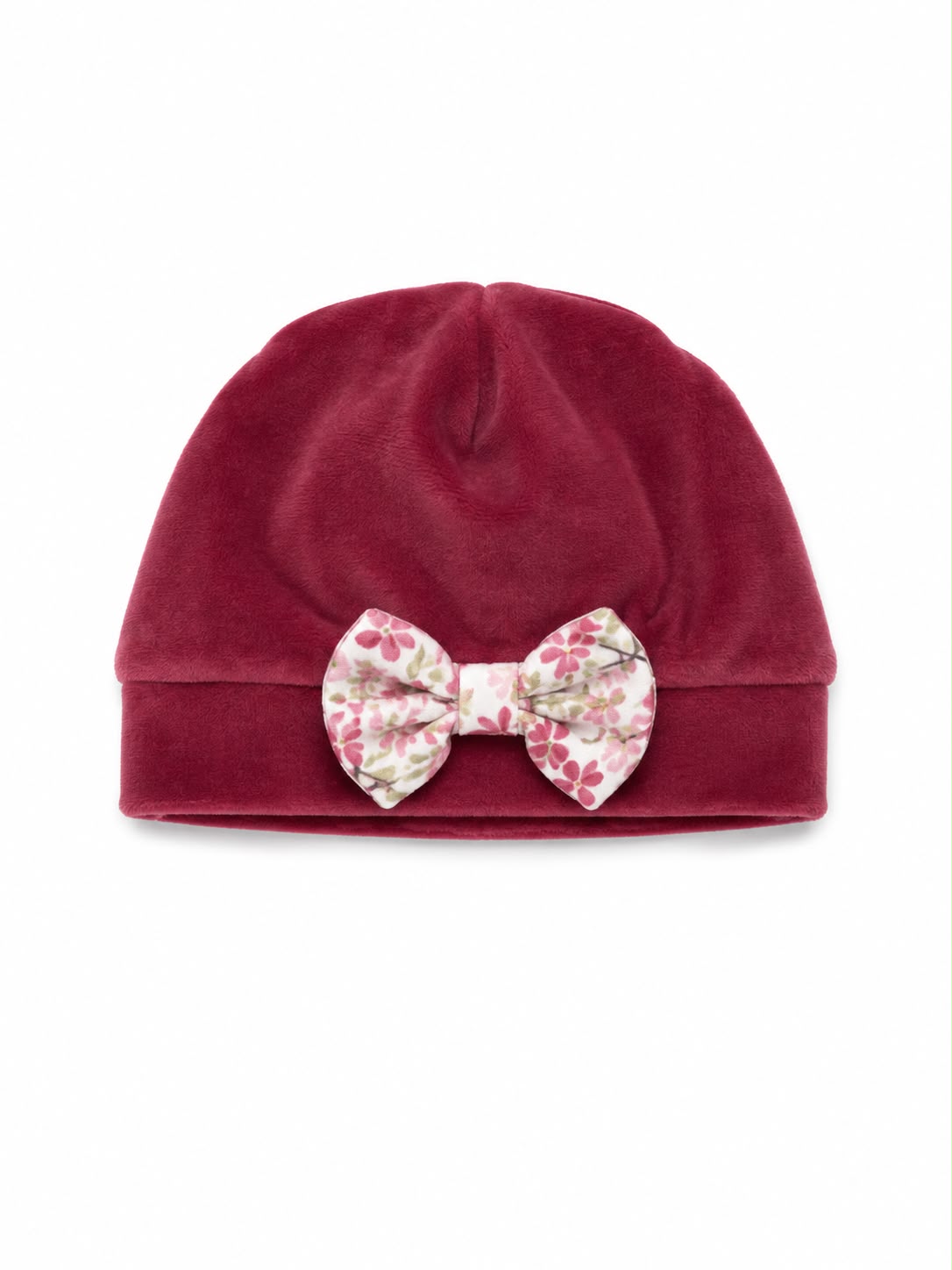 CAPPELLINO NEONATA IN CINIGLIA CON FIOCCO FANTASIA FLOREALE BABY VIP