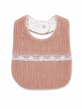 BAVETTA NEONATA IN VELLUTO CON FASCIA IN PIZZO  BABY VIP