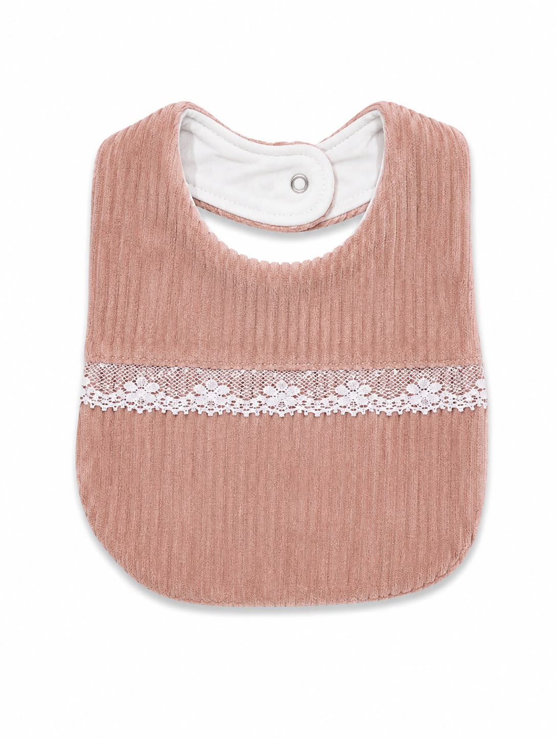 BAVETTA NEONATA IN VELLUTO CON FASCIA IN PIZZO  BABY VIP