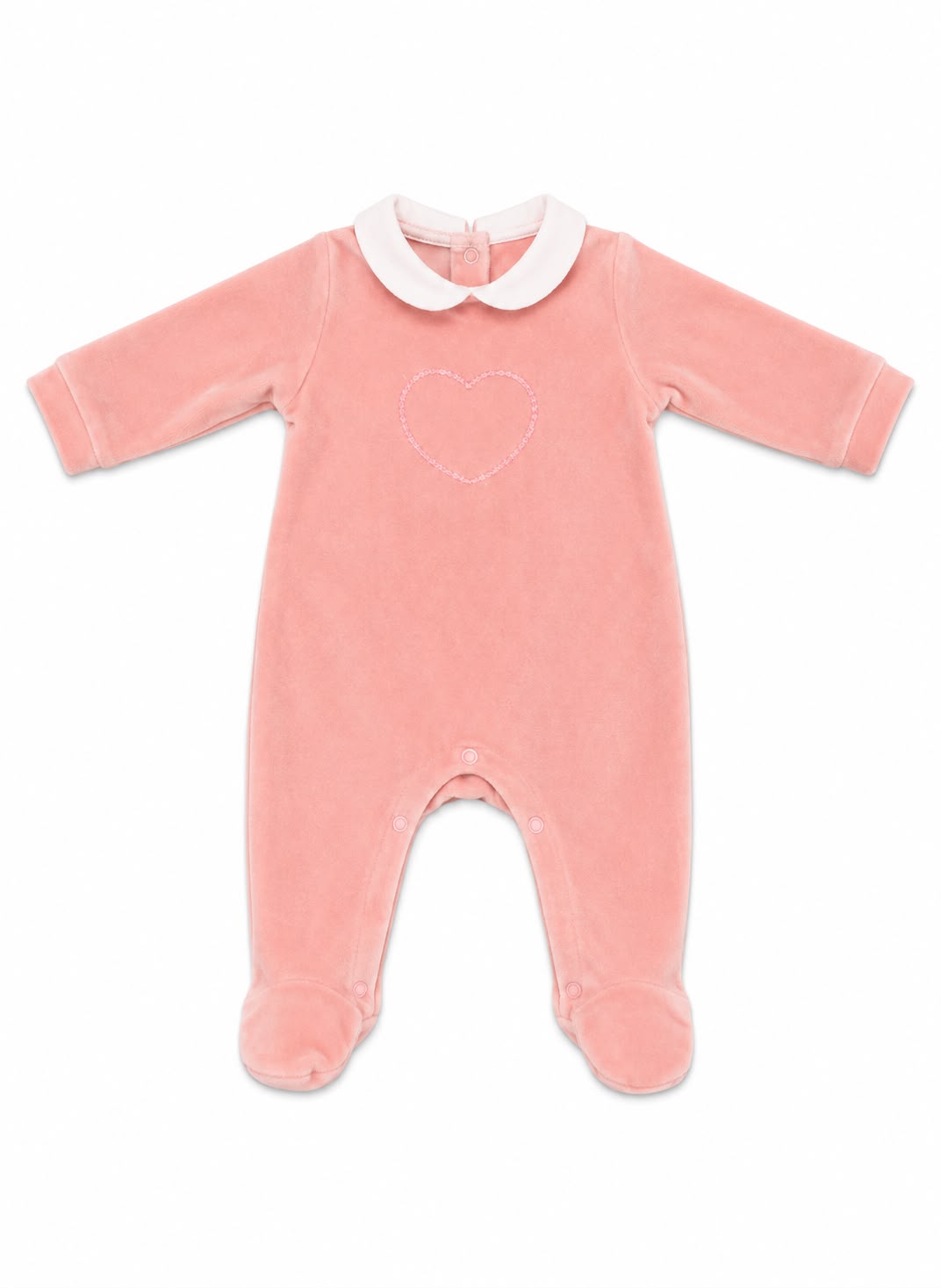 TUTINA NEONATA IN CINIGLIA CON  RICAMO CUORE BABY VIP