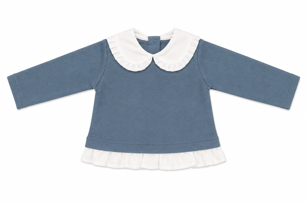 MAGLIA NEONATA CON COLLO IN FLANELLA BABY VIP