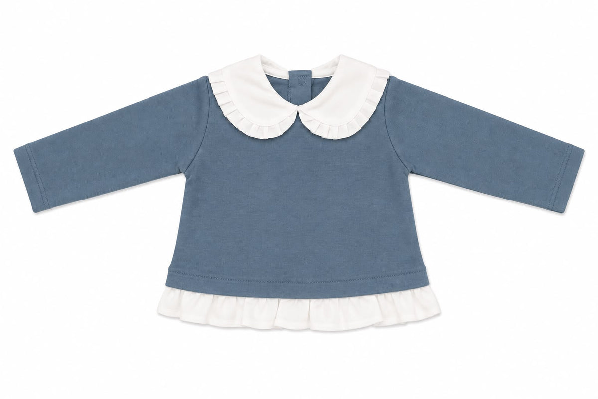 MAGLIA NEONATA CON COLLO IN FLANELLA BABY VIP