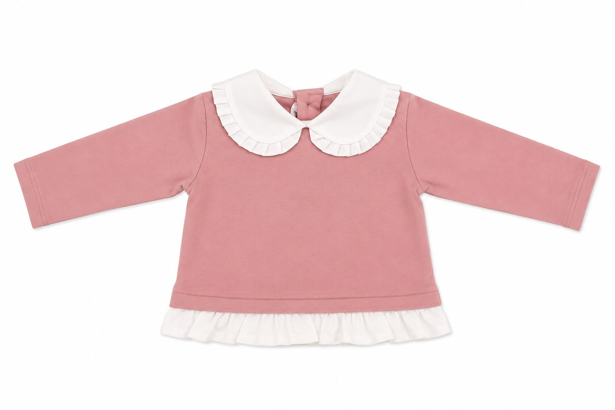 MAGLIA NEONATA CON COLLO IN FLANELLA BABY VIP