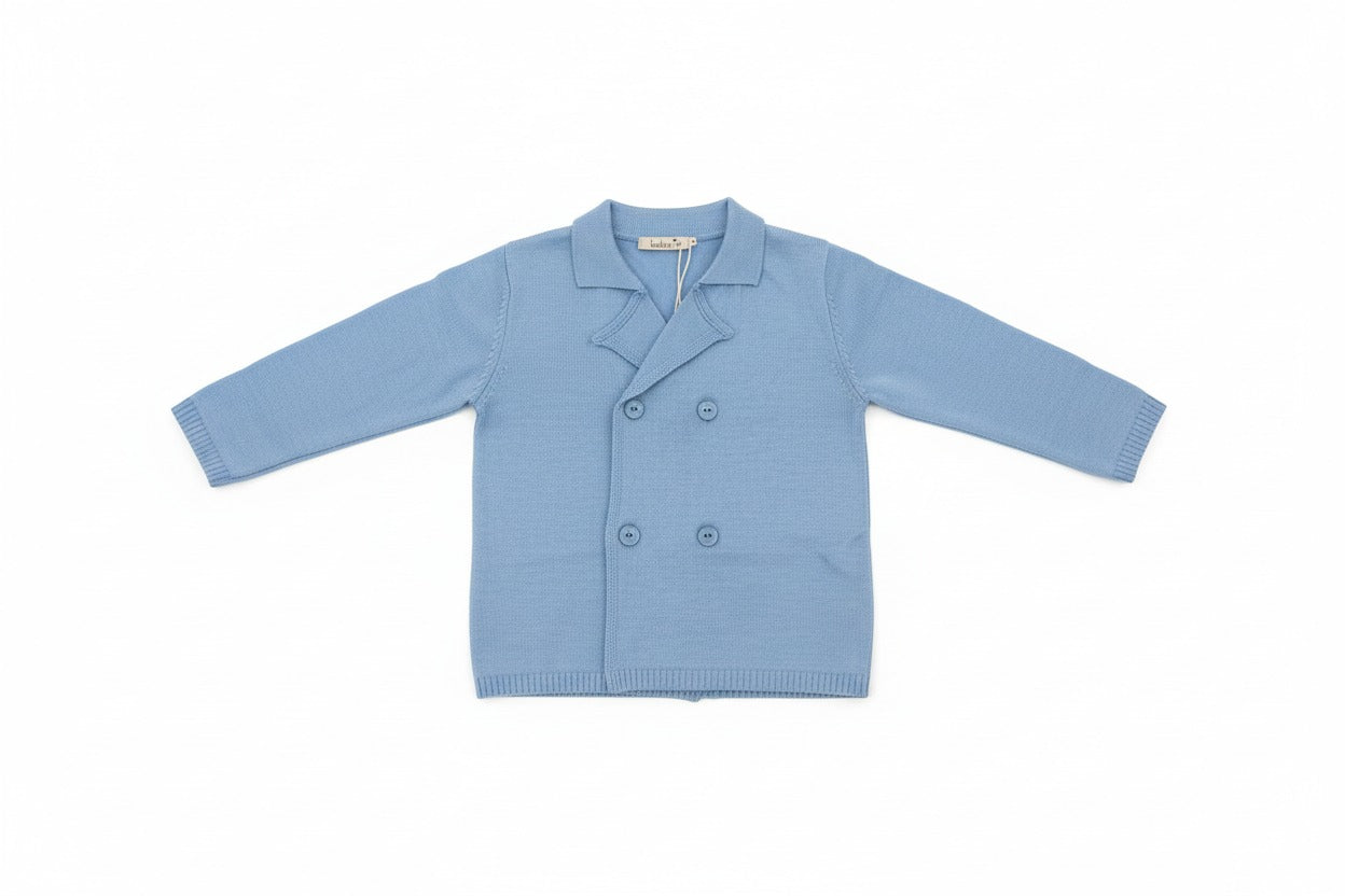 CARDIGAN DOPPIO PETTO IN FILO NEONATO