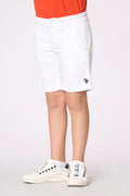 PANTALONE CORTO CHINO IN COTONE DA BAMBINO CON VITA ELASTICIZZATA US POLO