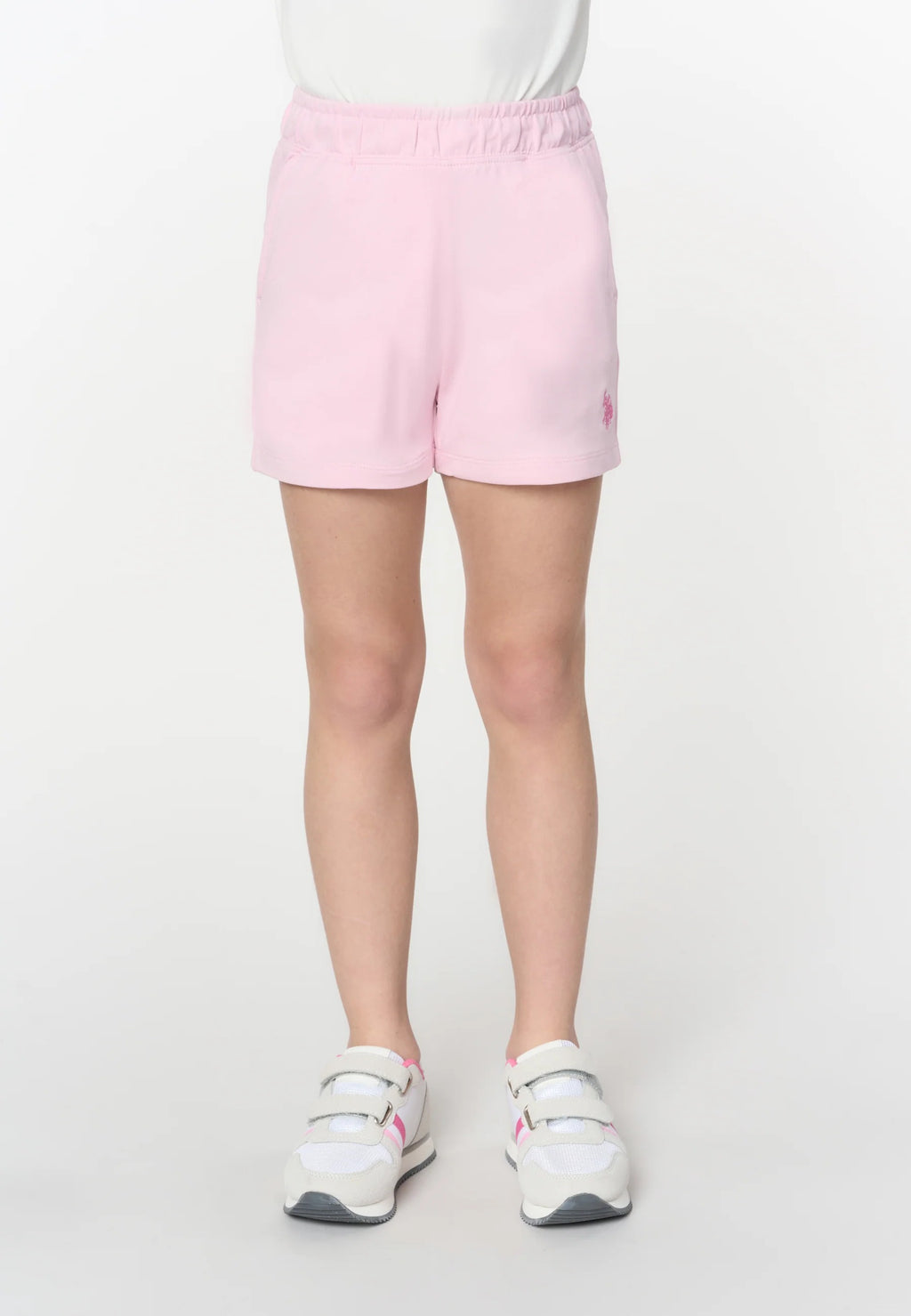SHORTS DA BAMBINA CON VITA ELASTICIZZATA TASCHE LATERALI E LOGO RICAMATO US POLO