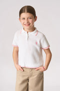 POLO SHIRT DA BAMBINA IN MAGLIA CON LAVORAZIONE CROCHET US POLO