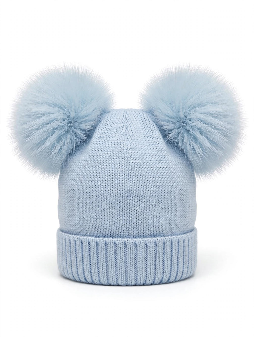 CAPPELLINO IN MAGLIA CON DOPPIO PON-PON IN PELLICCIA VOLPE FINLANDESE CATYA