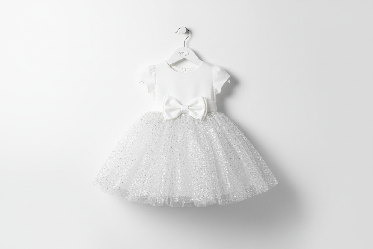 Banner vestito bianco minimalista