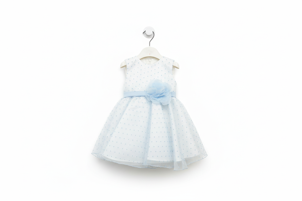 Banner vestito pois azzurri con gancio