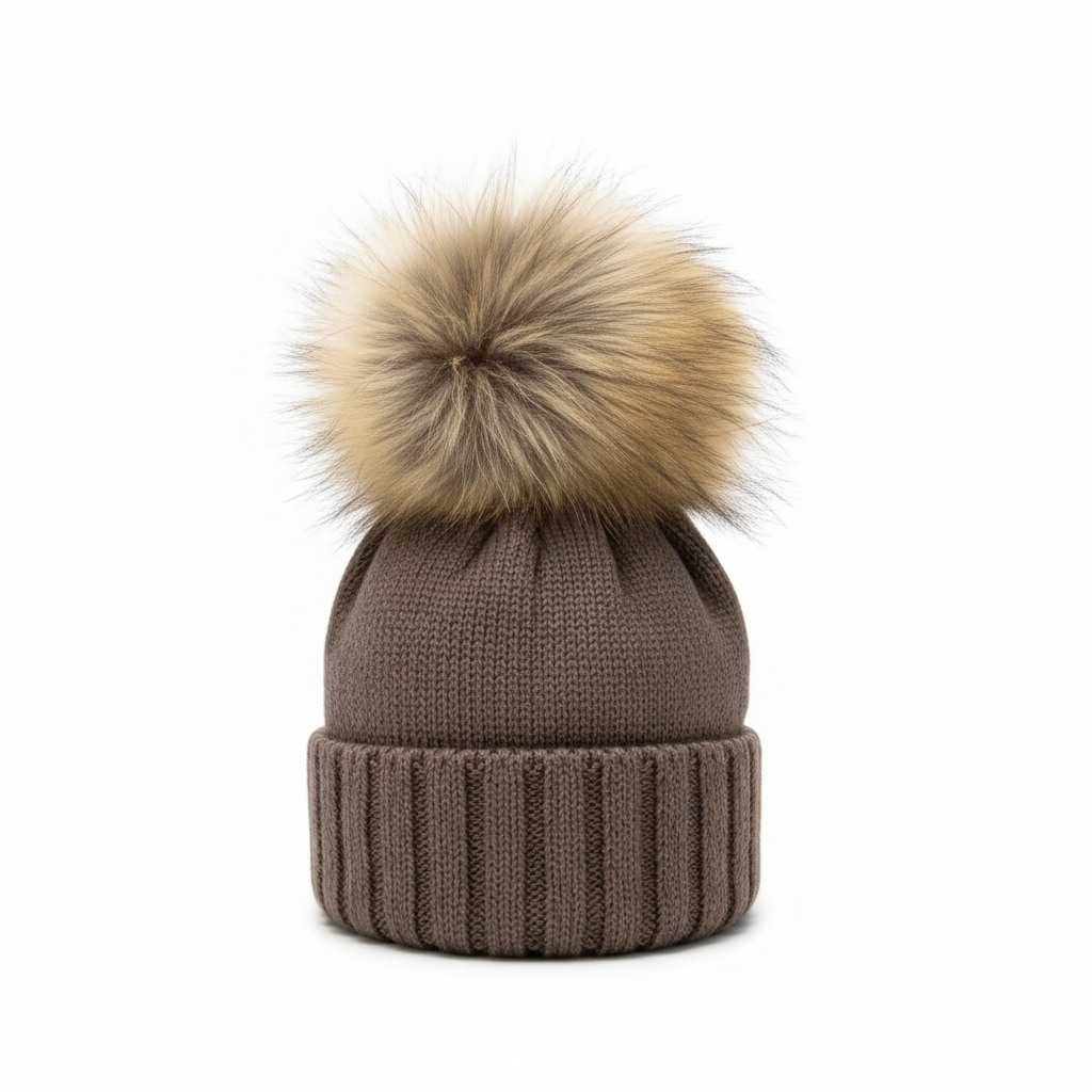 Brown Beanie White Background