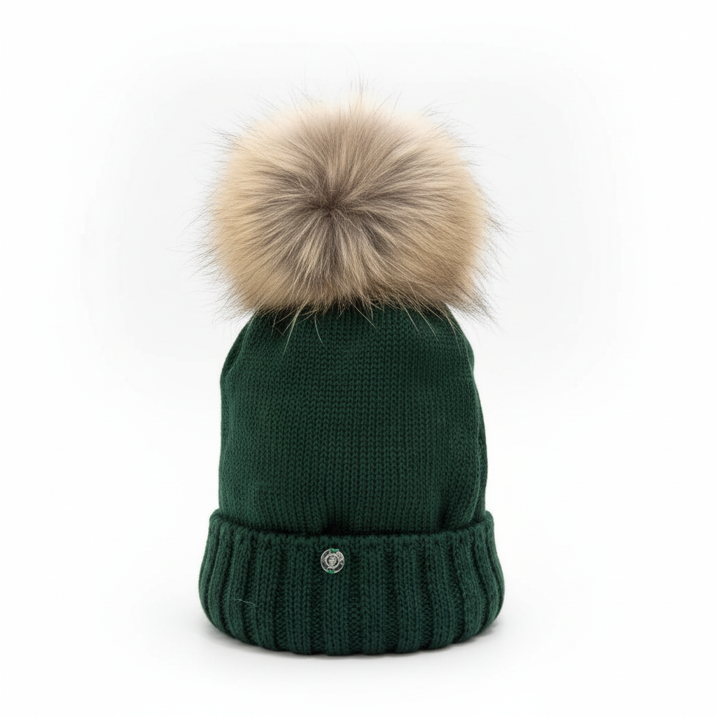 Green Beanie White Background