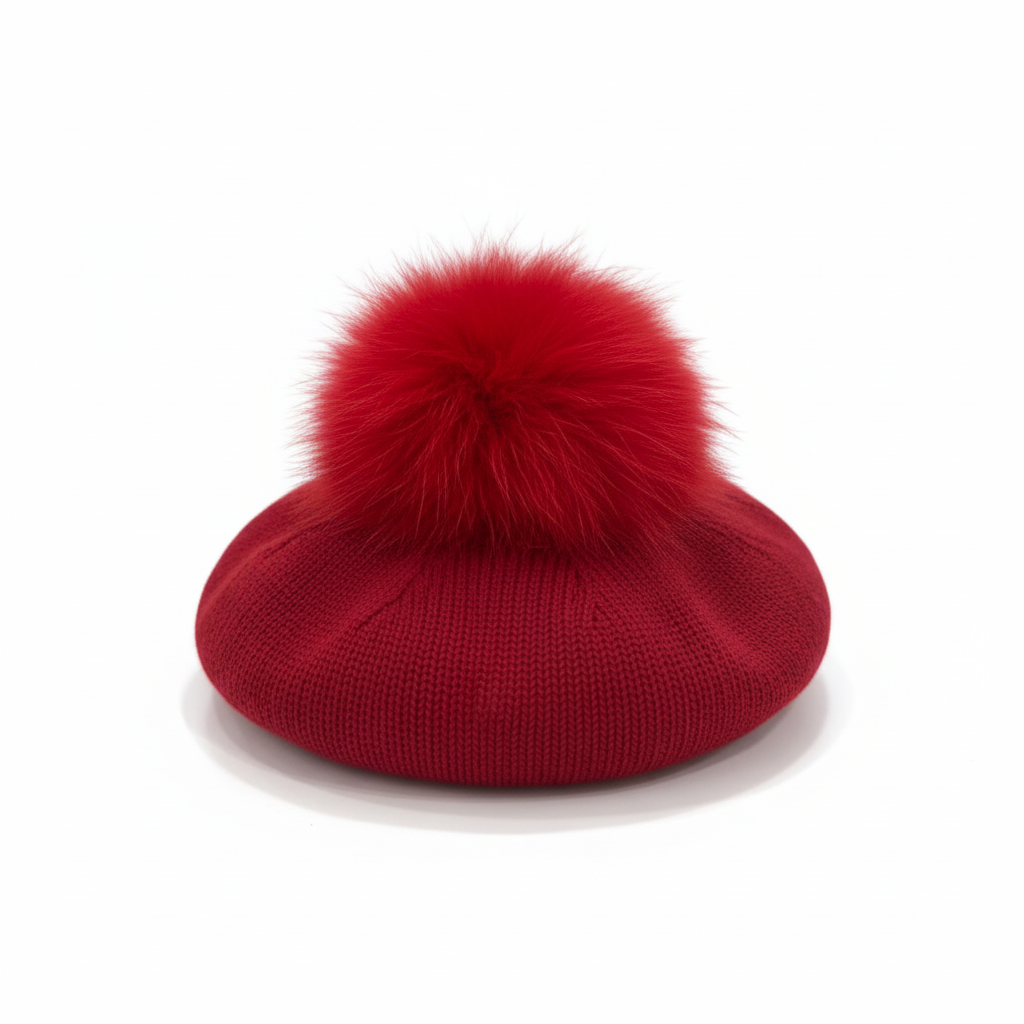 Red Beret Pure White Background