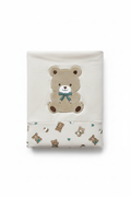 Set coperte bianche con orsetto beige